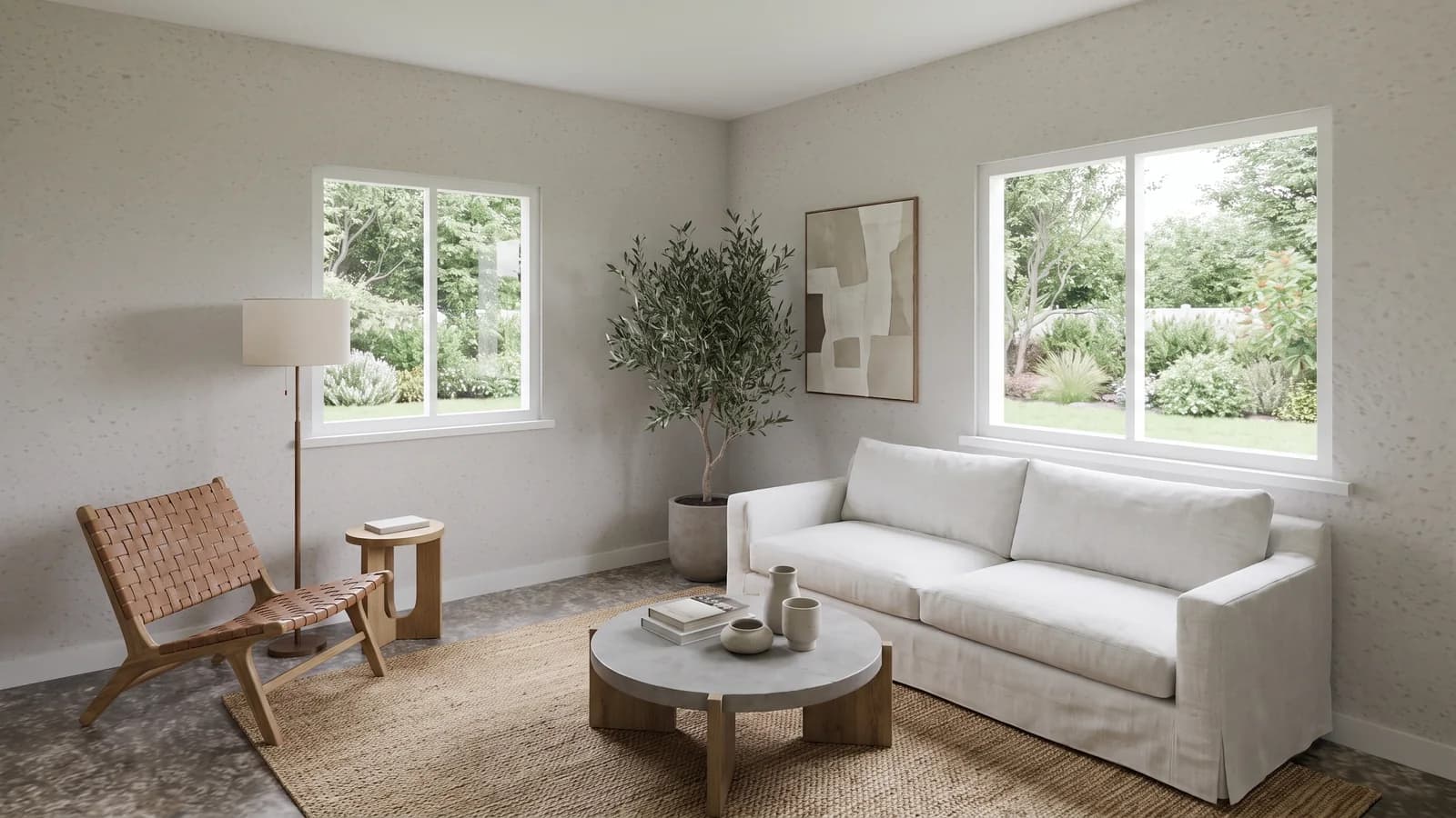 The same room, furnished (generated image)